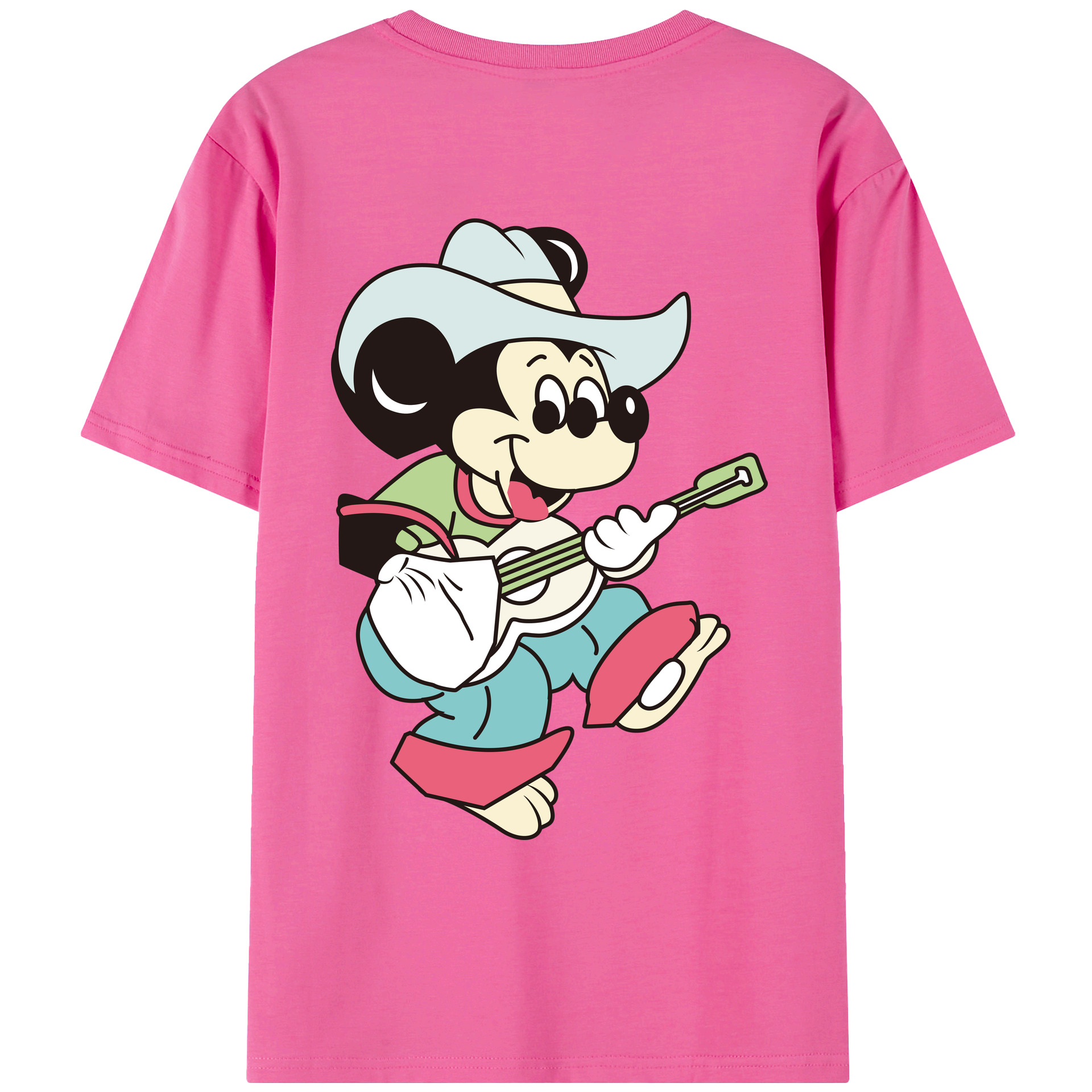（画像用） ミッキーマウス Mickey Mouse レディース半袖Tシャツ(バックプリント)